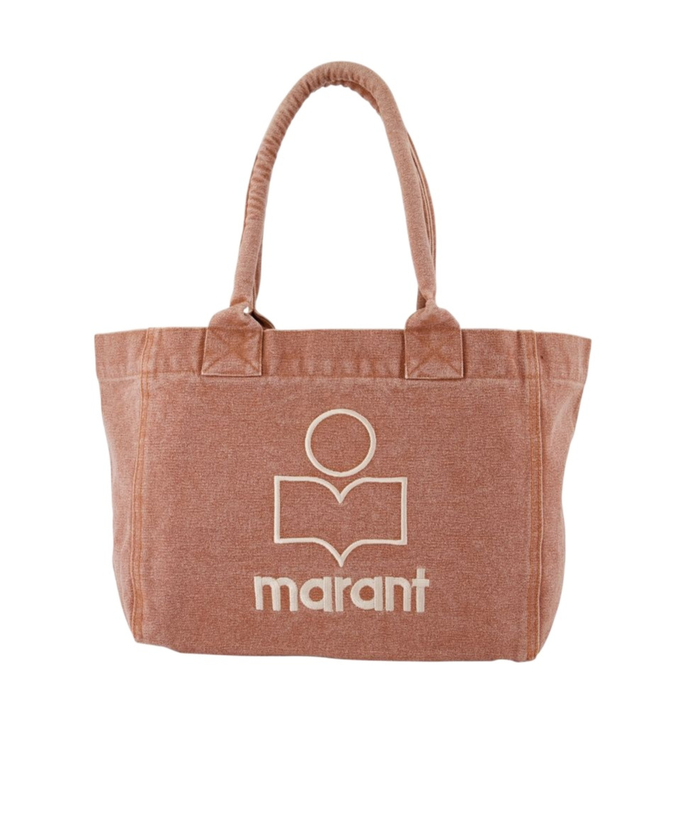 Isabel Marant Textured Cotton Shopper Bag With Padded Handles In Brown