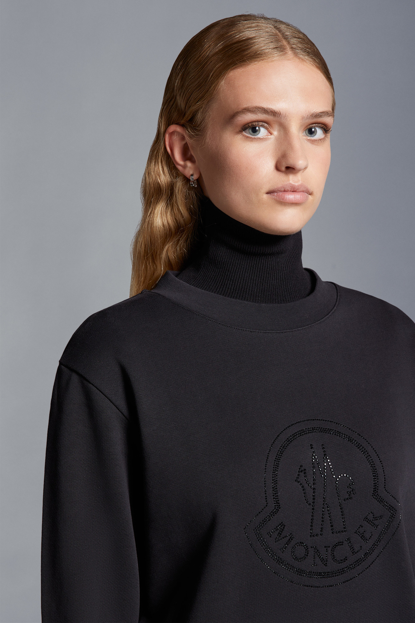 Shop Moncler Logo-embellished Cotton Sweatshirt In Black