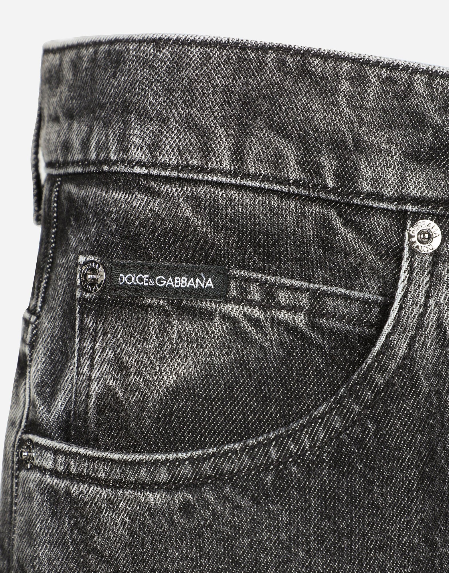 Dolce & Gabbana Denim Trousers With Belt Loops In Black