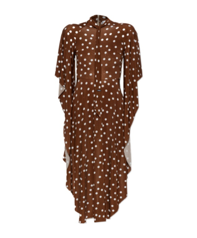 Vetements Polka-dot Pattern Asymmetric Dress In Brown