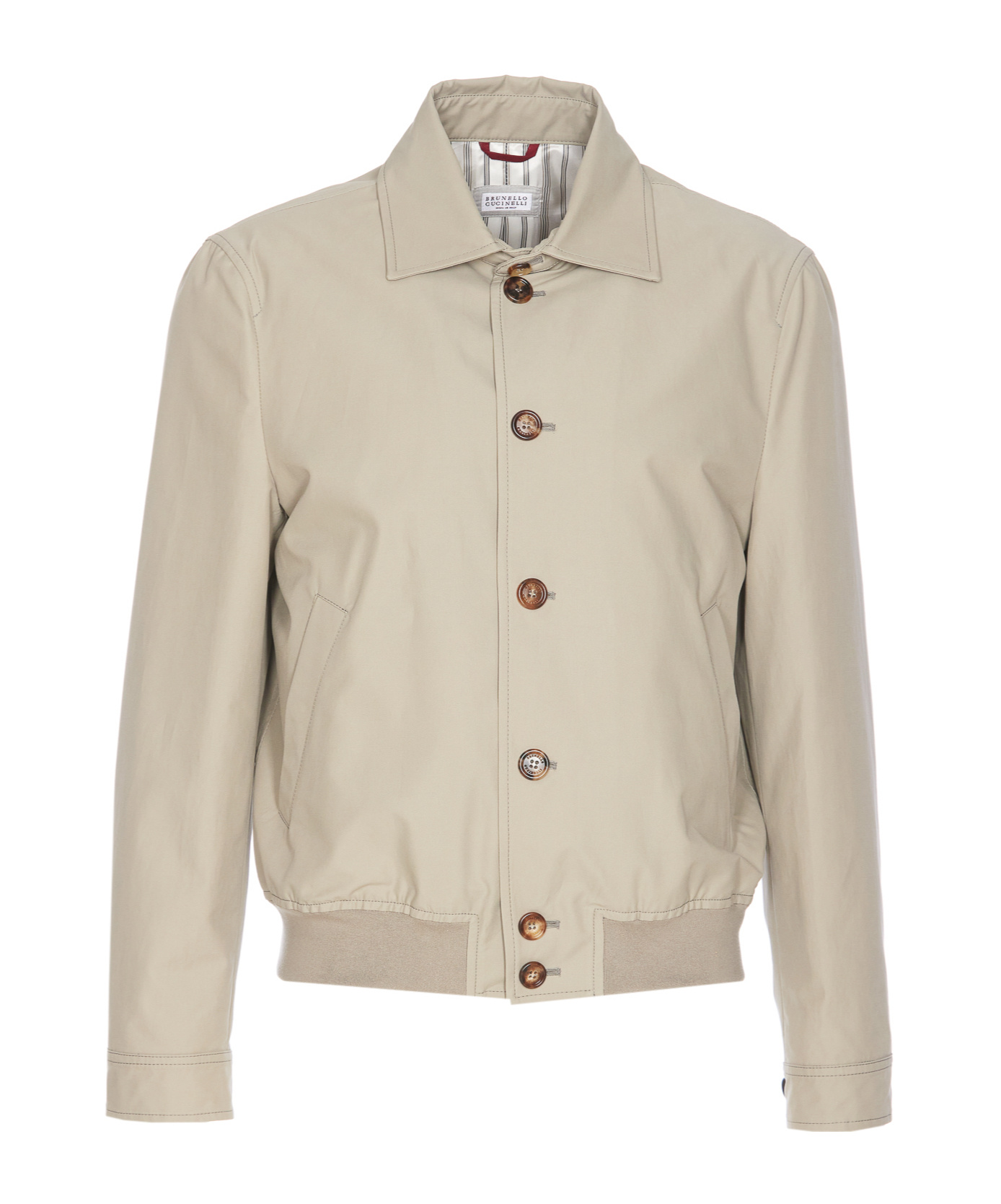 Brunello Cucinelli Elasticized Waist Kaky Jacket Pockets In Nude