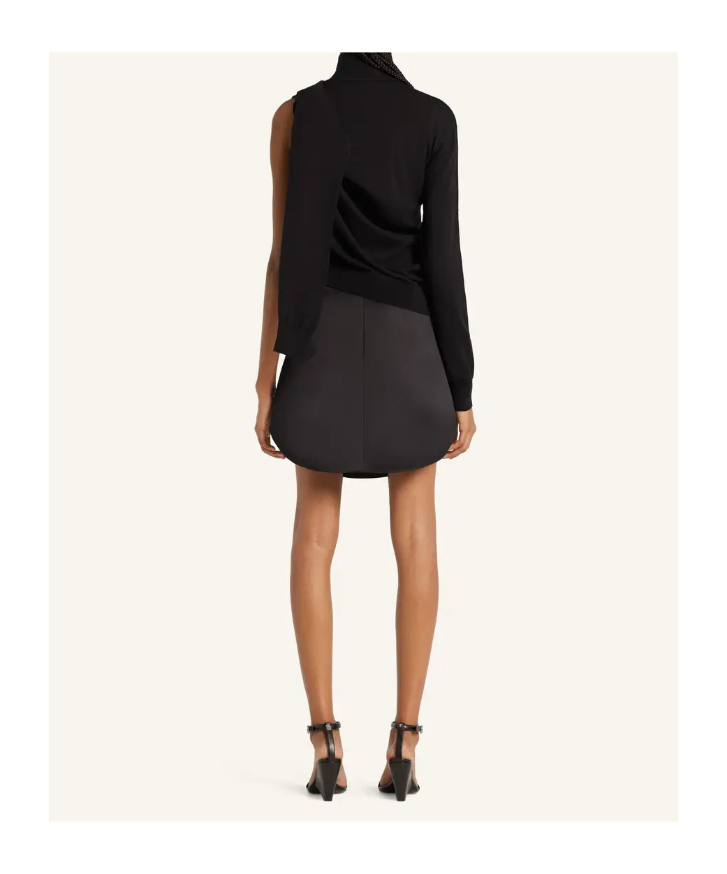 Courrèges Asymmetric Turtleneck Sweater In Black