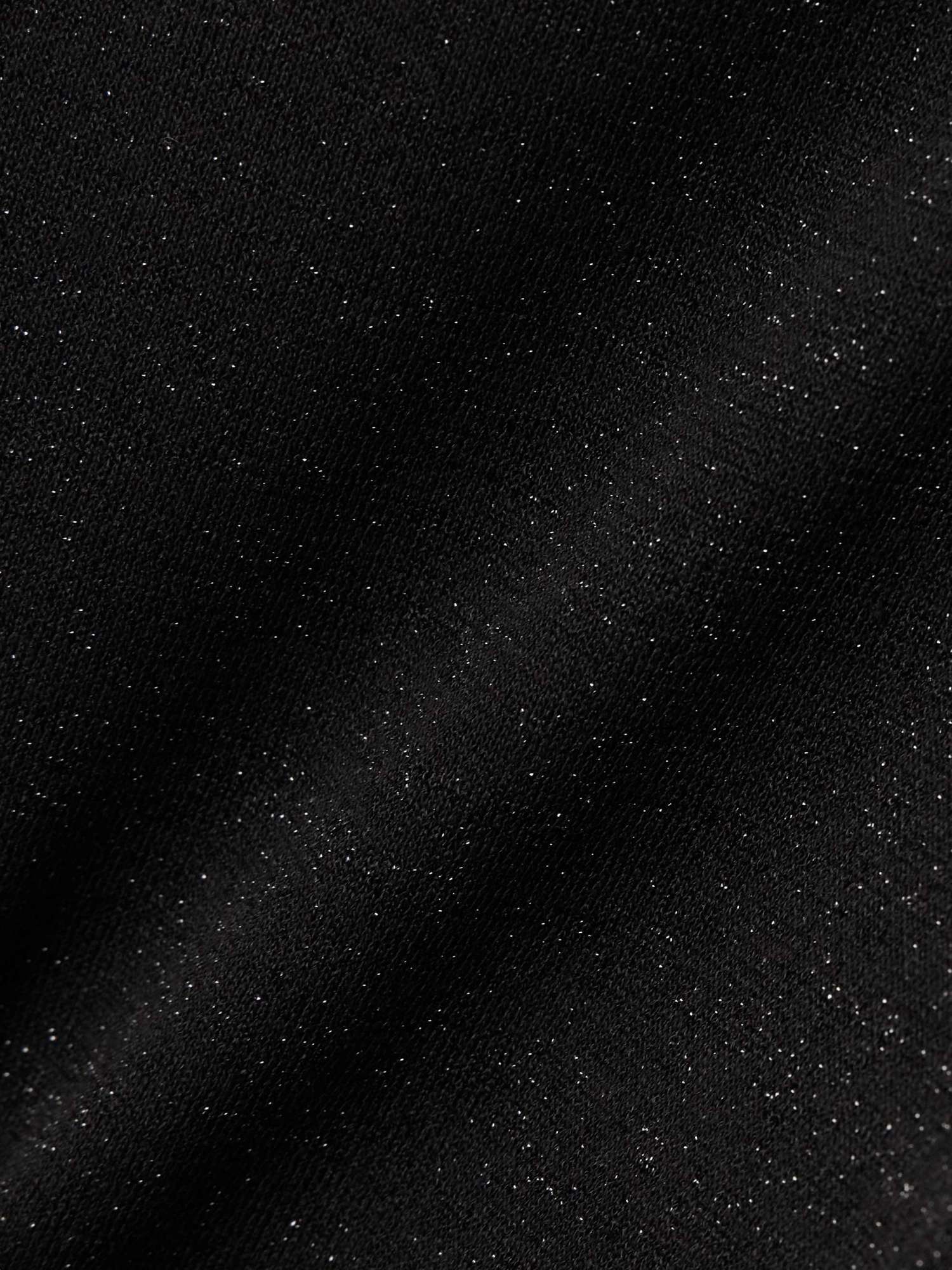 Saint Laurent Metallic Knitted Top In Black