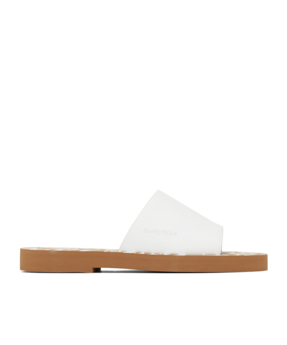 See By Chloé Essie Slide Open-toed Slippers In White