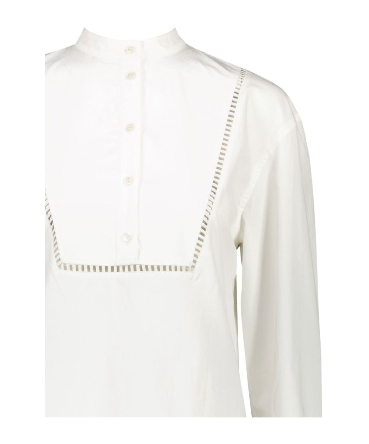 Shop Yves Salomon Poplin Blouse In White