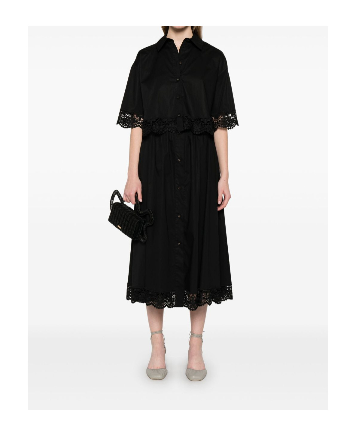 Shop Twinset Lace-trim Shirt