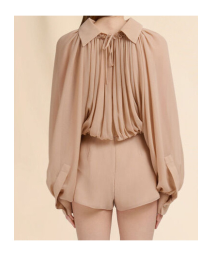 Shop Marni Beige Creponne Playsuit With Gathering