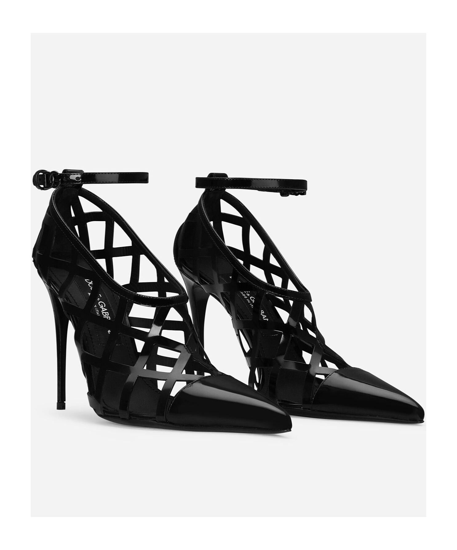 Dolce & Gabbana Lollo 105 Polished Leather Pumps In Black