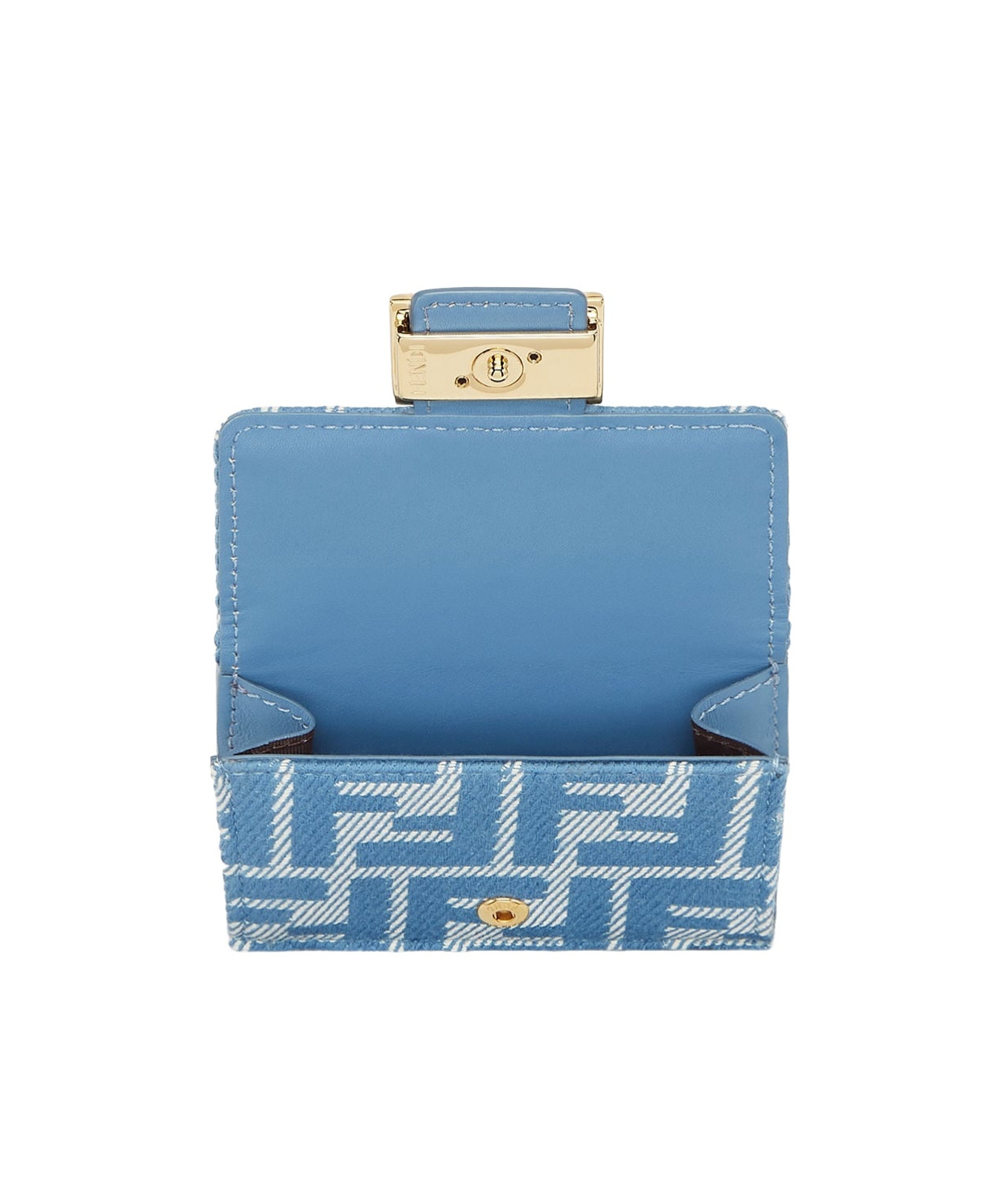 Fendi Micro Trifold Baguette Wallets And Card Holders Light Blue In Blue