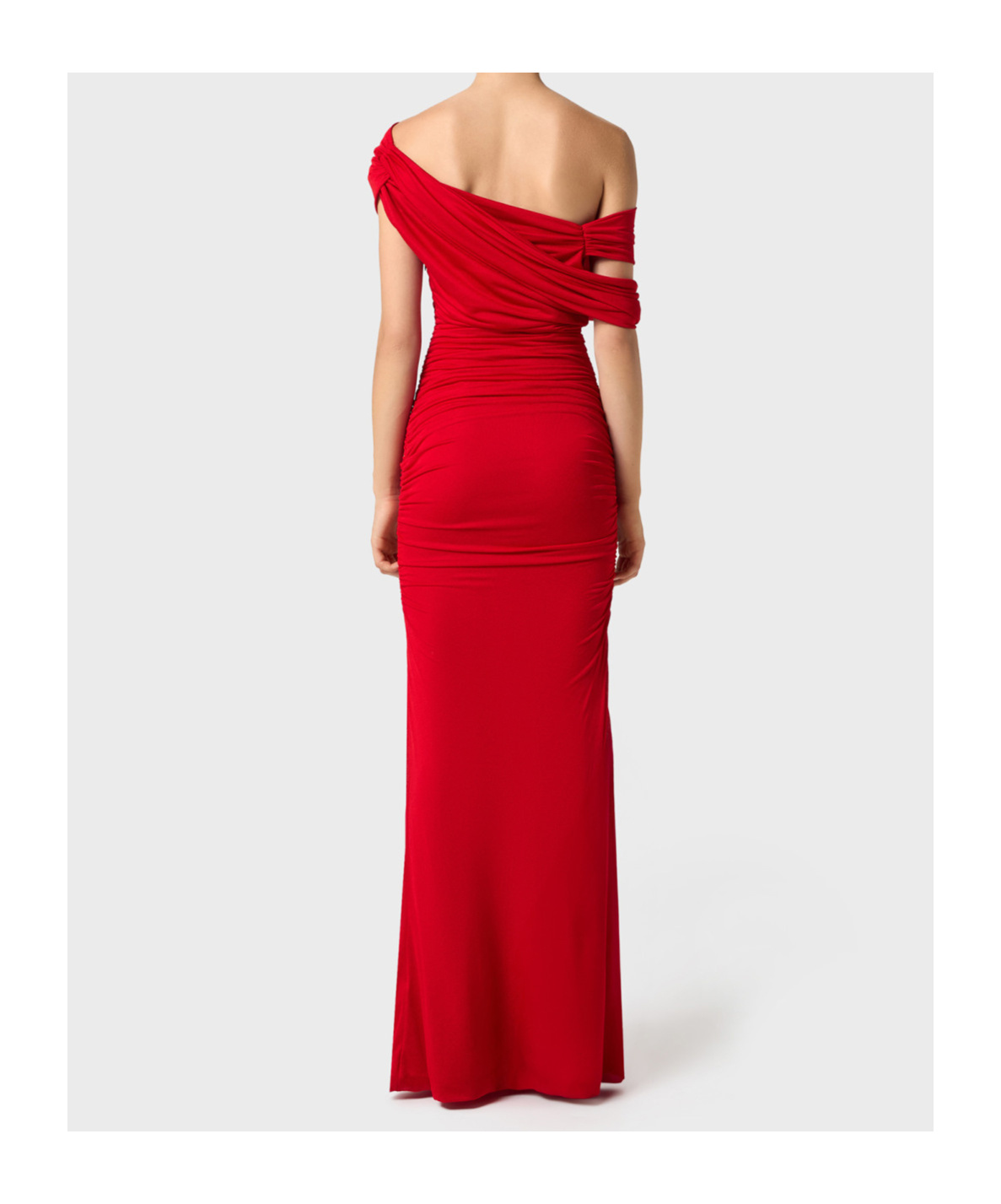 Blumarine One-shouldered Long Skirt In Red