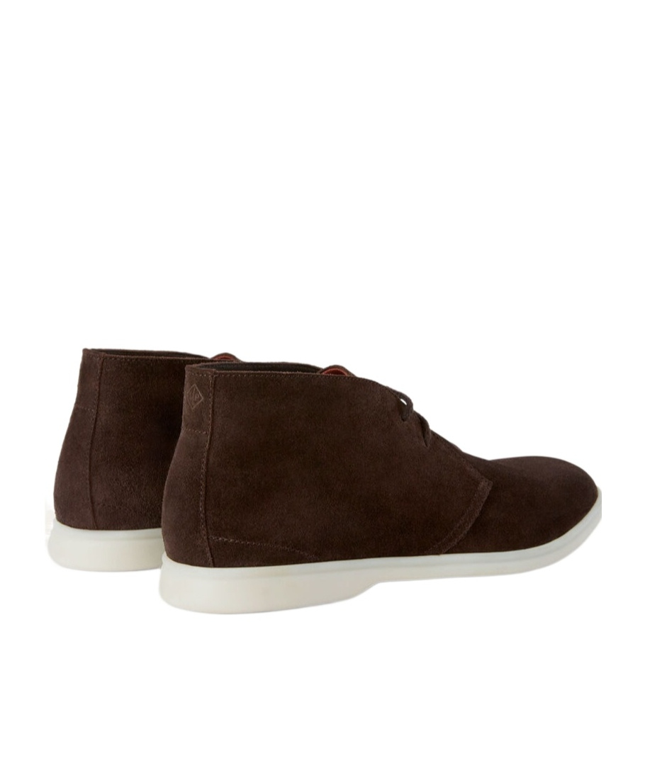 Loro Piana Men's Desert Walk Suede Derby Shoes In Black