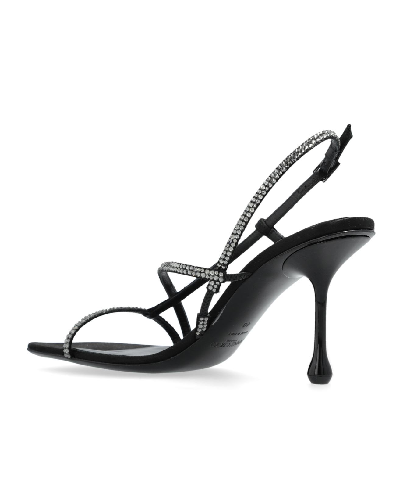 Jimmy Choo Etana 80 Crystal Embellished Sandals In Black