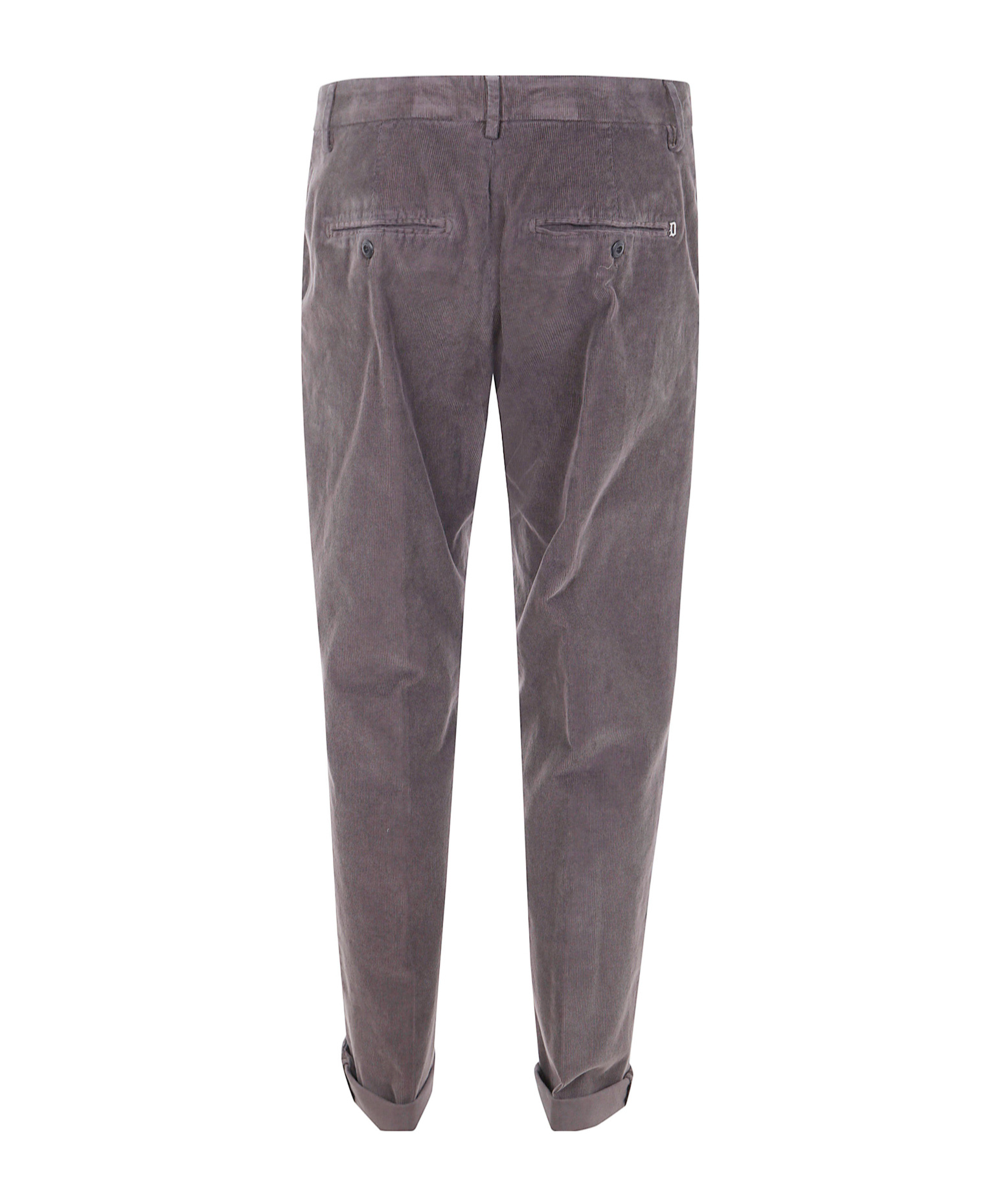 Dondup Corduroy Cuffed Trousers In Gray