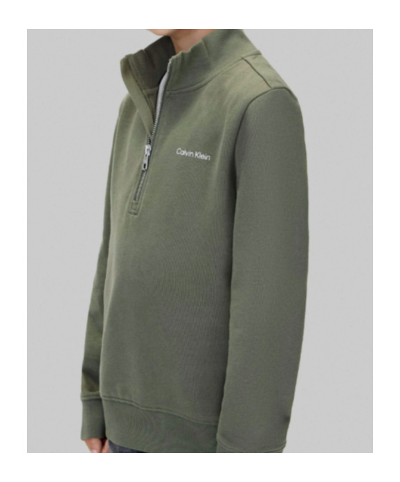 Calvin Klein Jeans Est.1978 Logo Half Zip Sweatshirt In Green