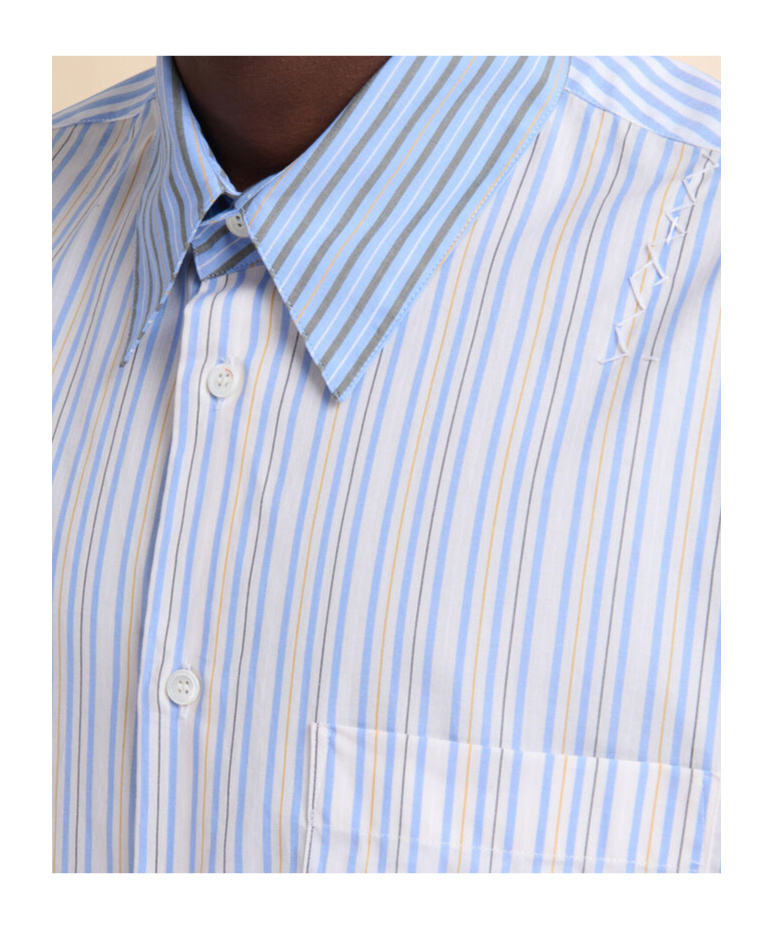 Marni Oversized Striped Men's Shirt In Blue