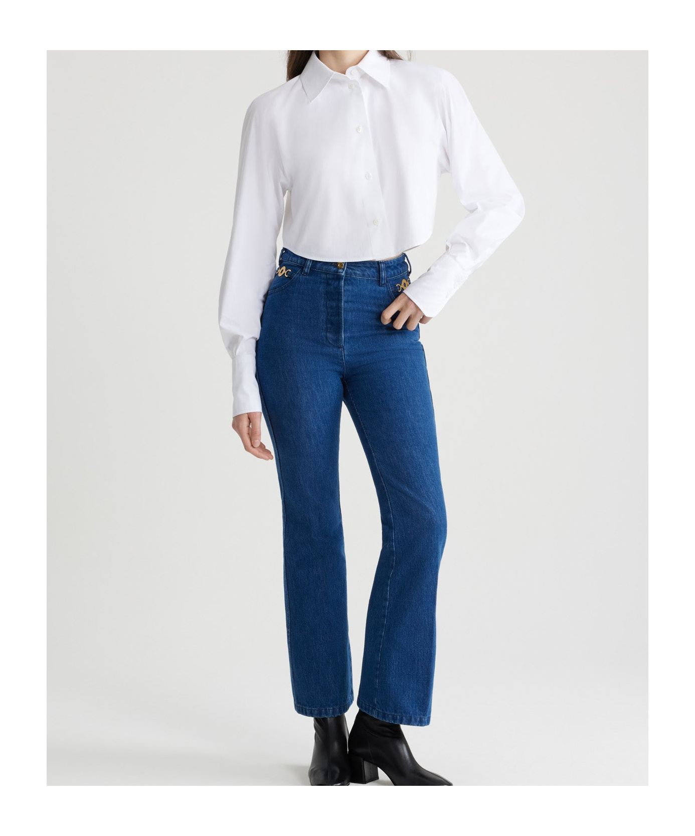 Patou Organic-cotton Cropped Shirt In White