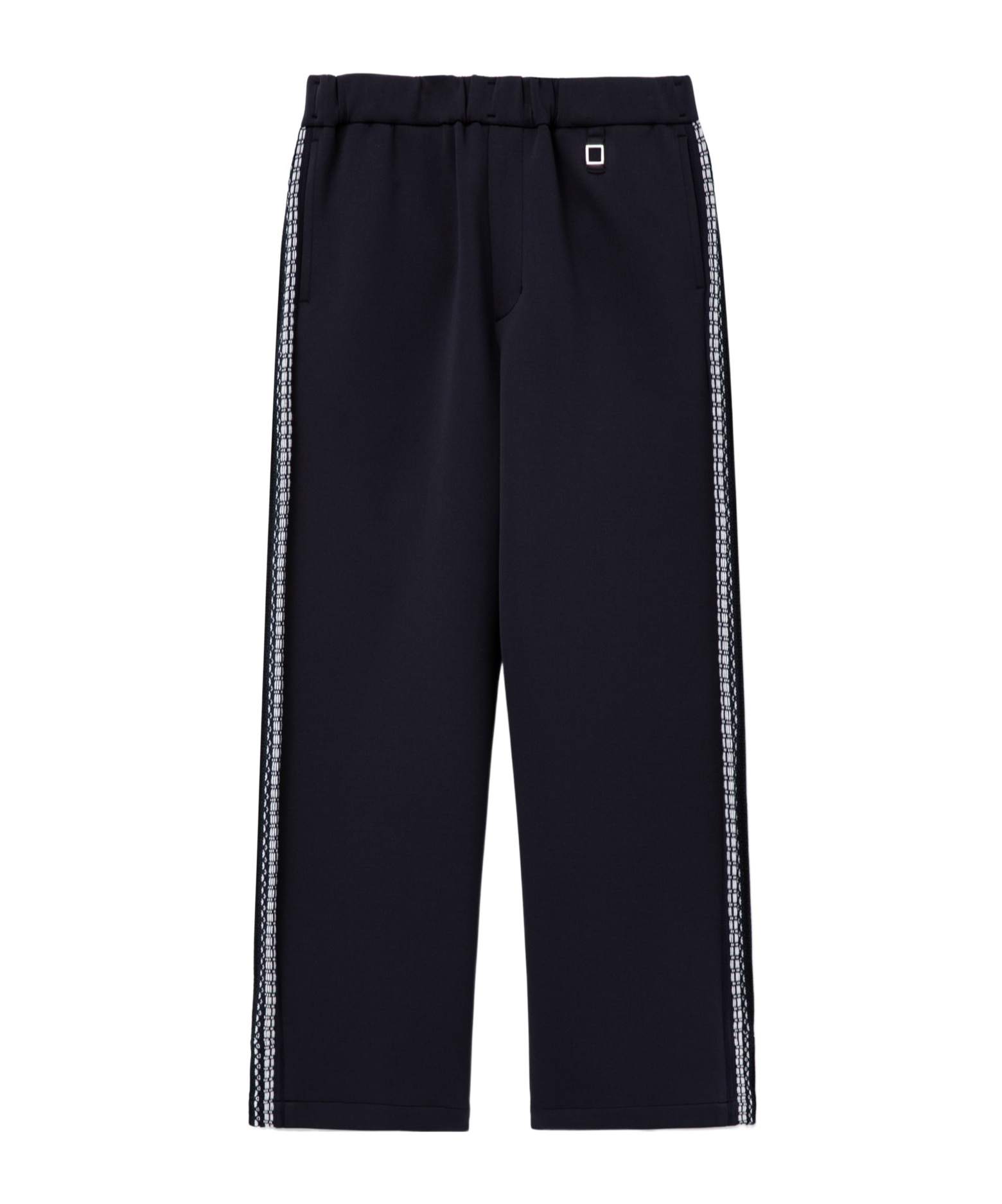 Wooyoungmi Navy Knit Detail Track Pants In Navy Blue