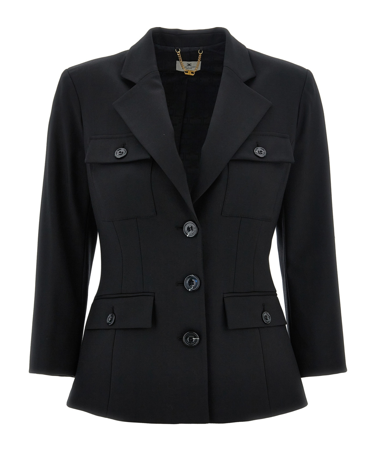 Elisabetta Franchi Tailored Fit Single-breasted Blazer In Black