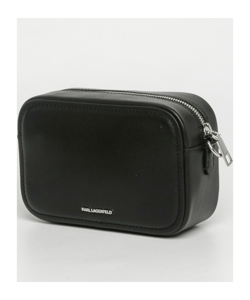 Karl Lagerfeld K/ikonik 2.0 Leather Crossbody Bag In Black