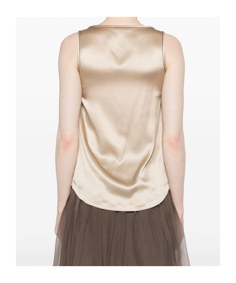 Brunello Cucinelli Monili Chain-detail Tank Top In Nude