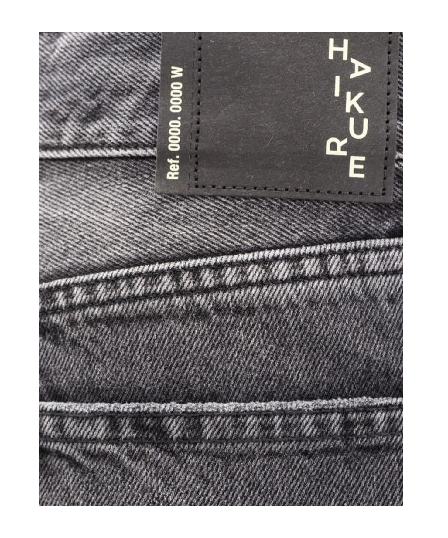 Haikure 'korea' Grey Jeans With Faded Effect And Logo Patch On The Back In Black