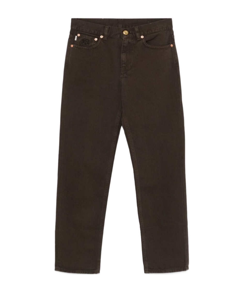 Blazé Milano Embroidered Logo Jeans In Brown