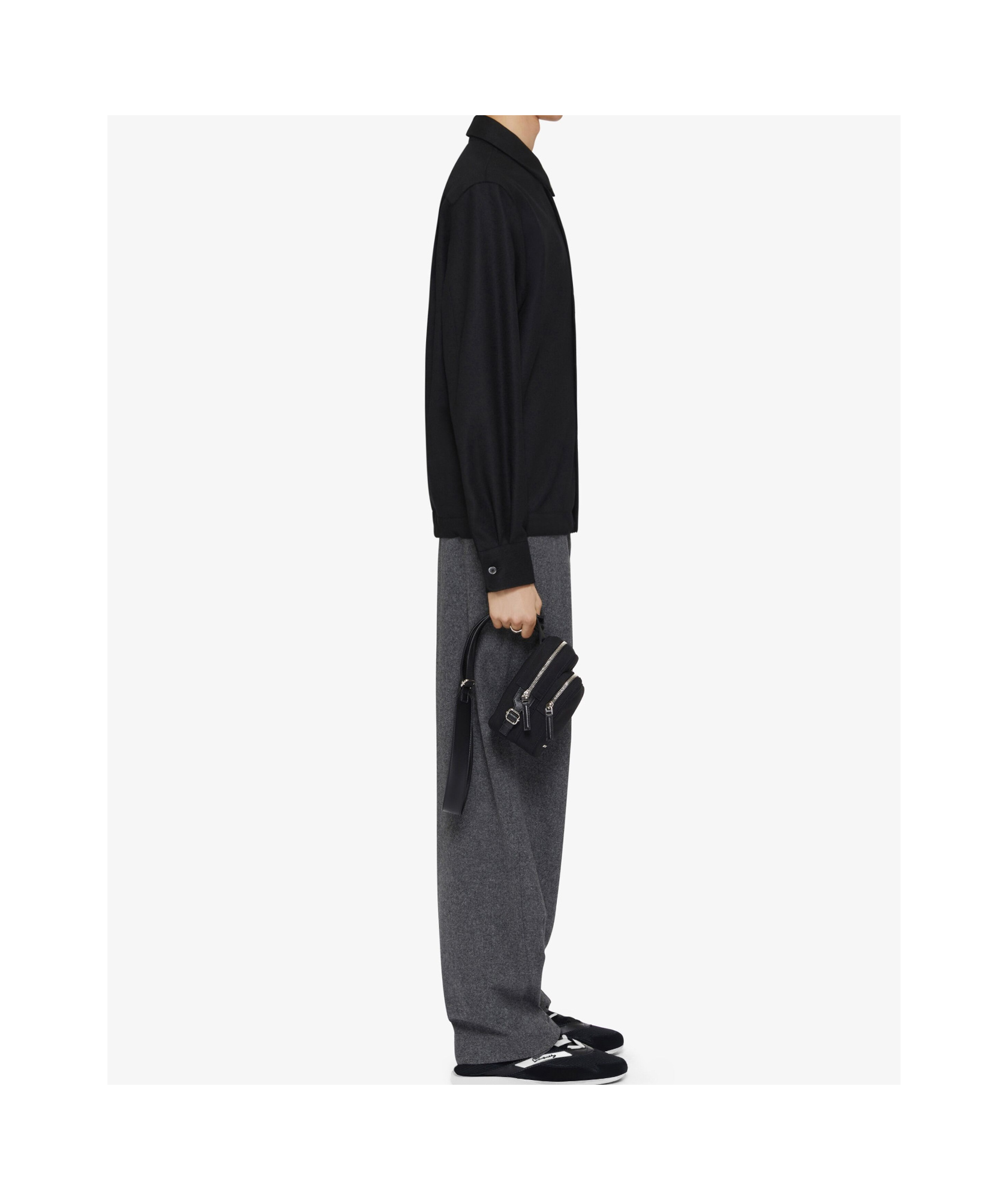 Givenchy Overshirt In Virgin Wool In Black