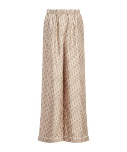 Dior Pattern Casual Pants In Nude