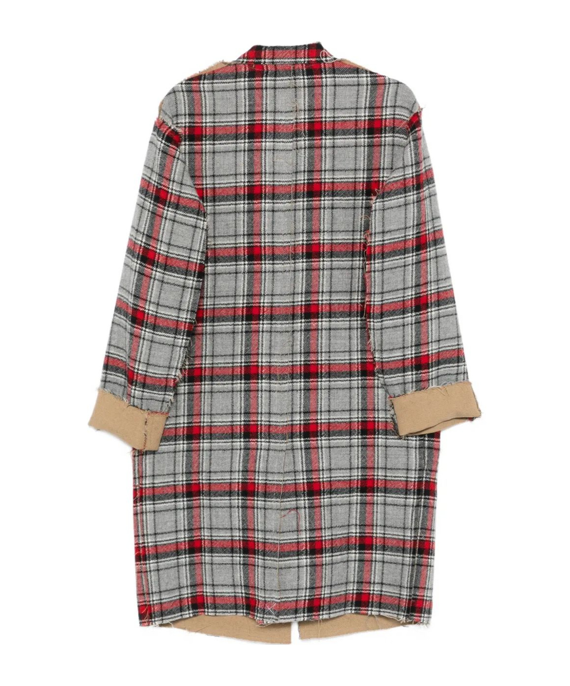 R13 Plaid Coat In Gray