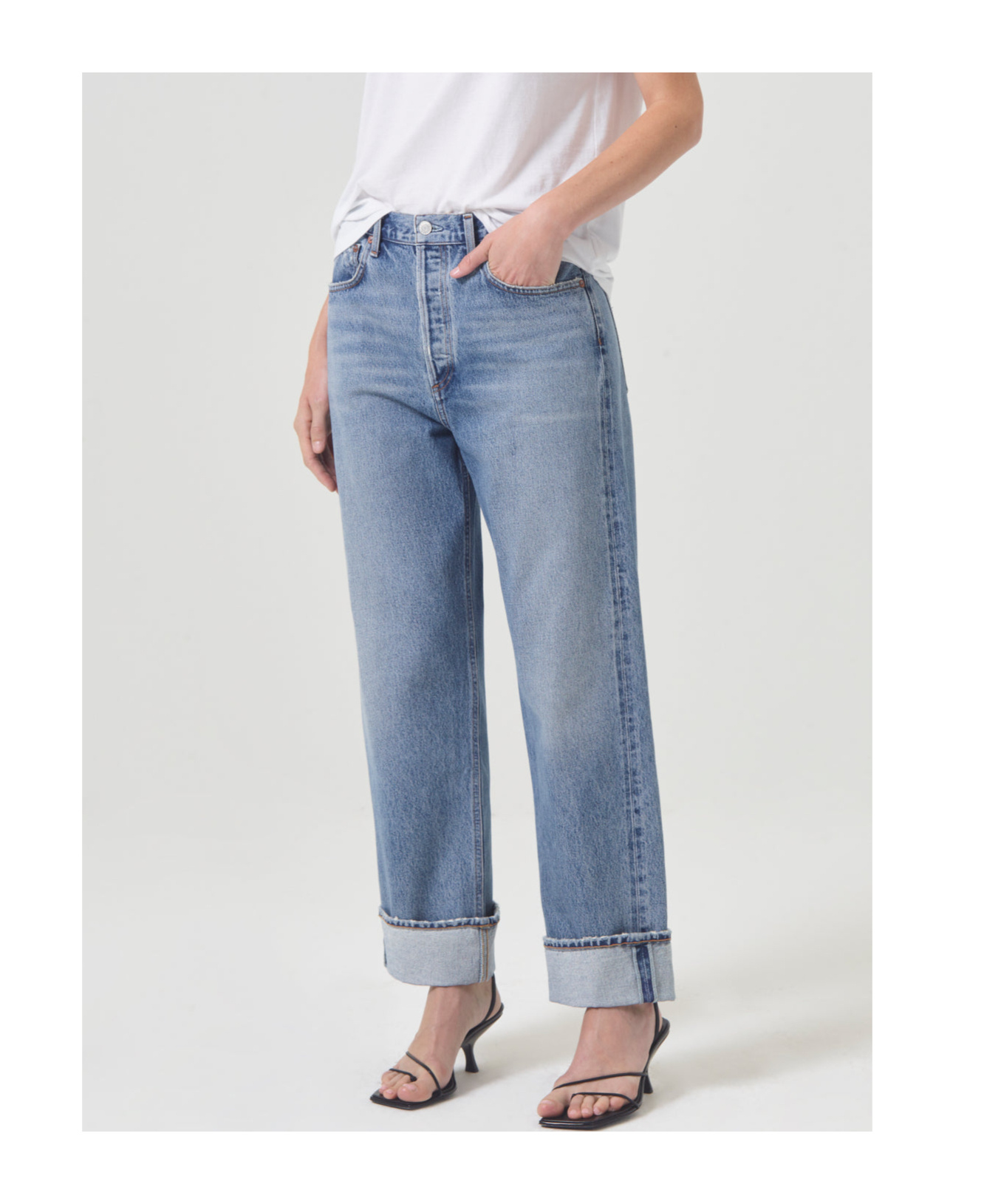 Agolde Fran Invention Low-slung Straight Jeans In Light Blue