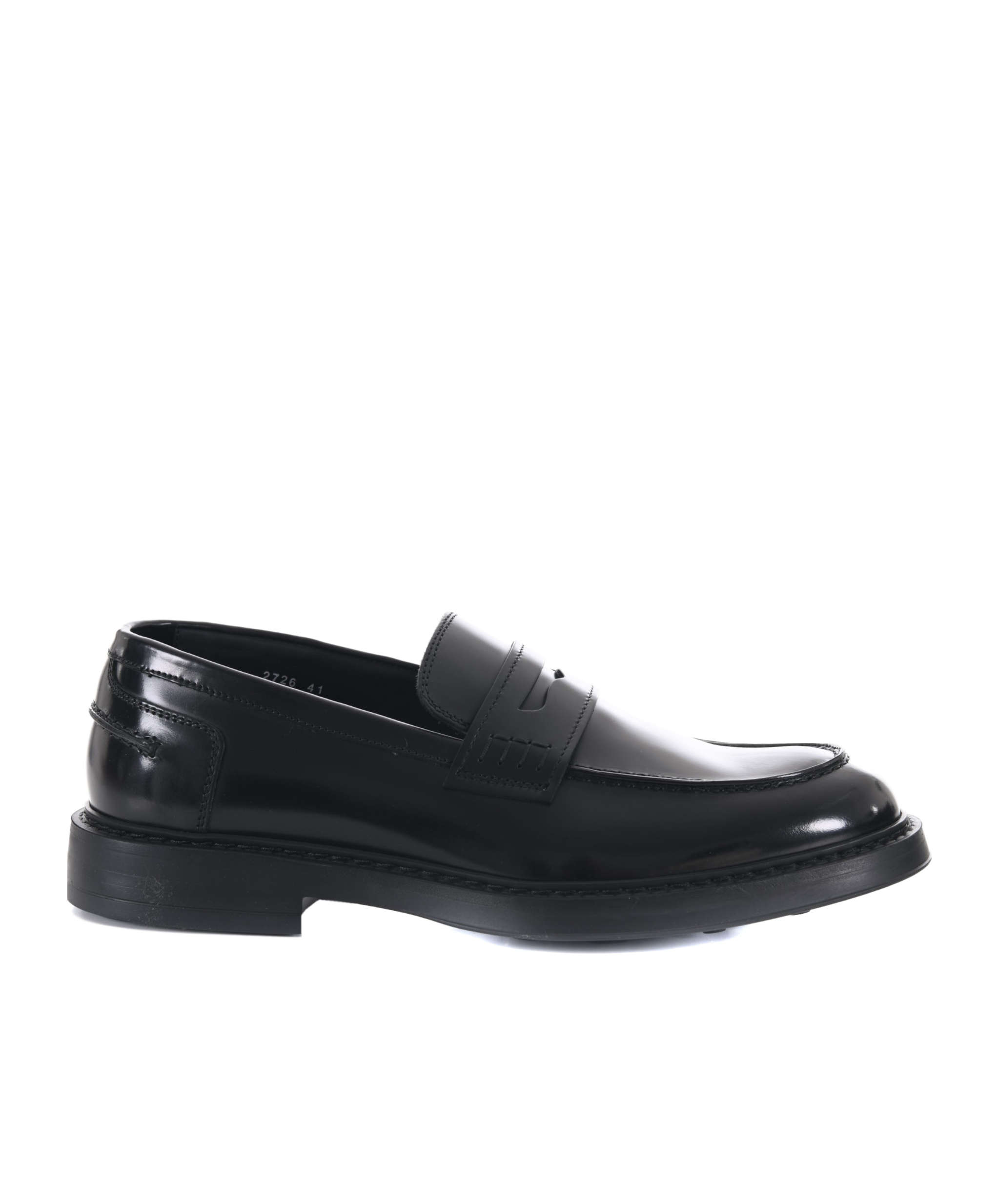 Doucal's Adler Black Slip-on Loafers In Smooth Leather Man In Black