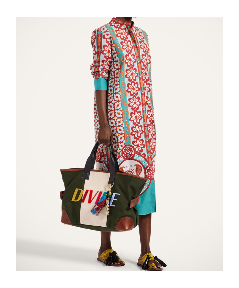 La Doublej Cotton Poplin Dress In Multi