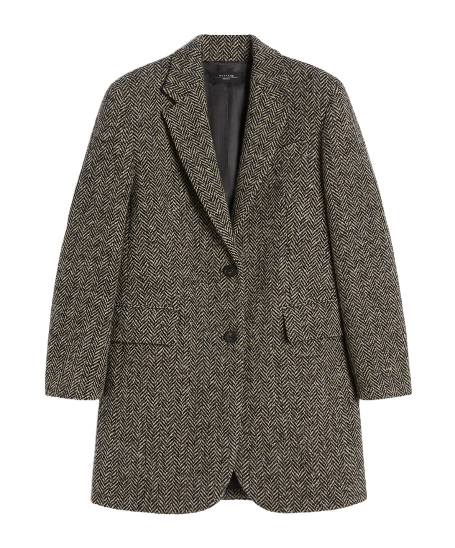 Weekend Max Mara Abrigo De Cierre Sencillo De Tweed In Gray
