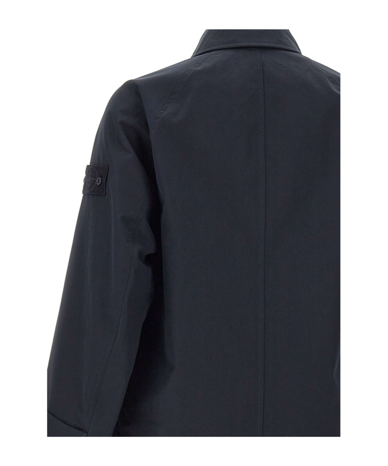 Stone Island Long-sleeved Casual Jacket In Blue