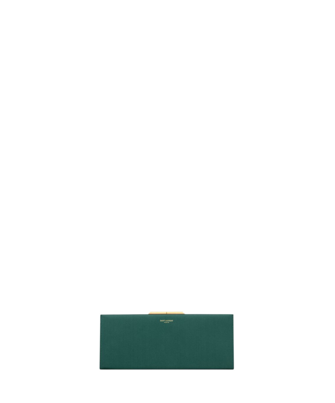 Saint Laurent Midnight Small Clutch In Satin In Blue