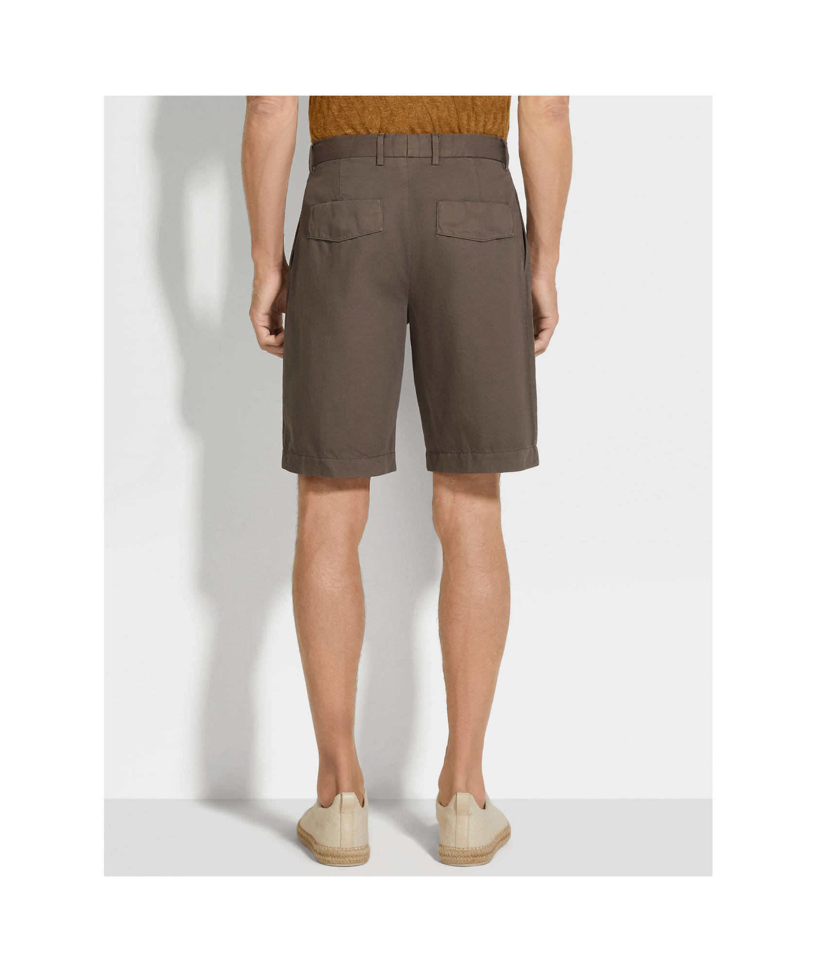 Shop Zegna Summer Chino Shorts In Dark Grey Brown