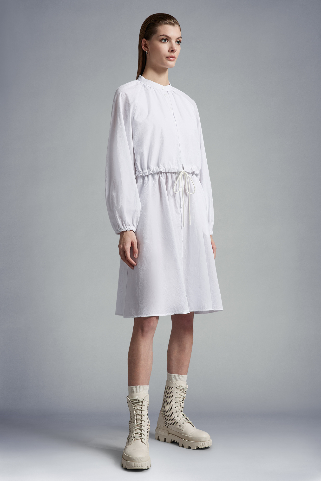Moncler Shirt Dress In White