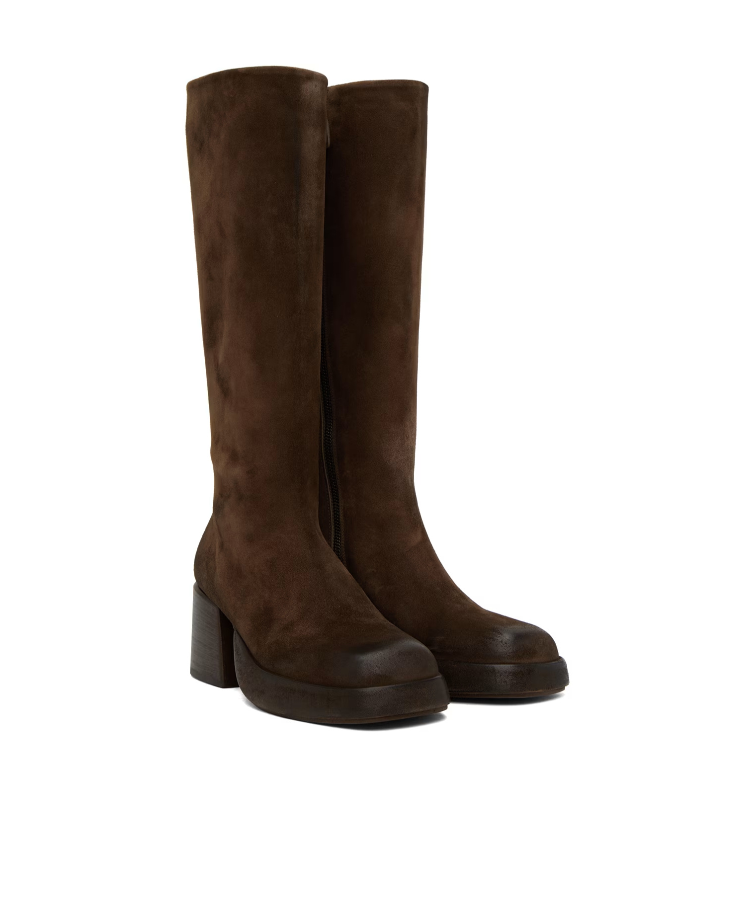 Marsèll Plattino Square Head Boots In Brown