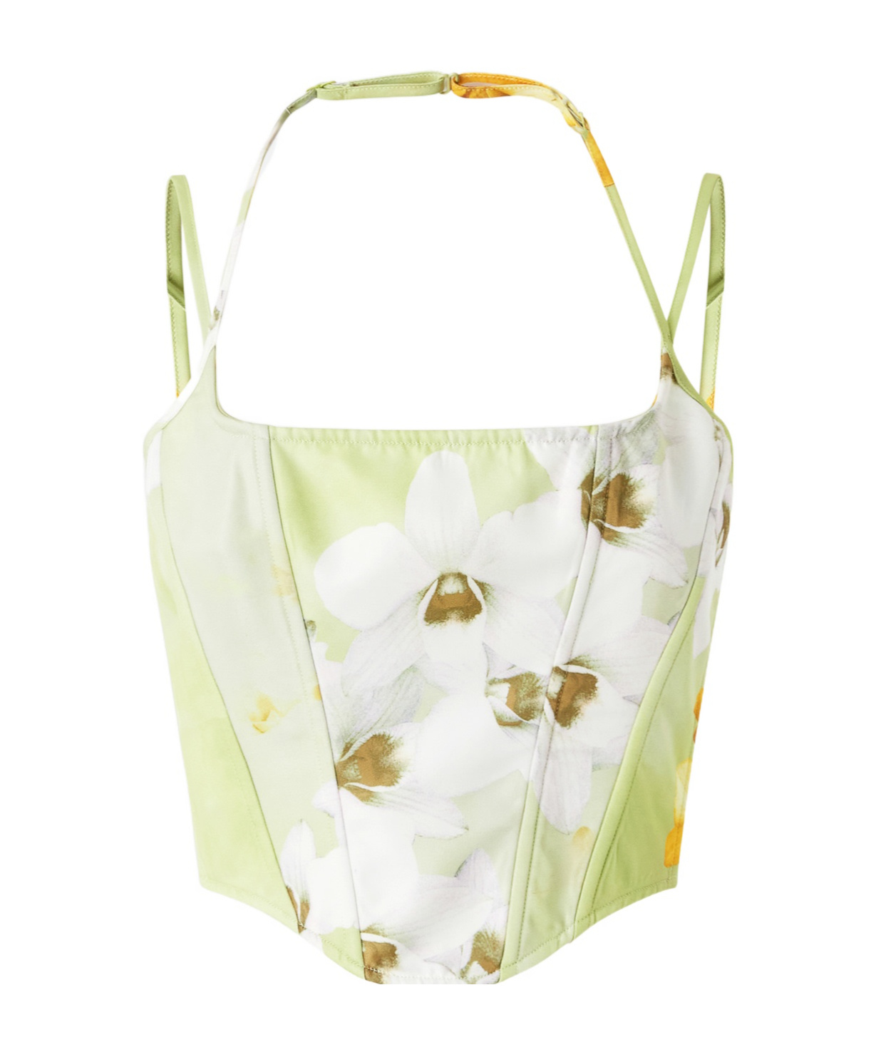 Pinko Floral-print Corset Top In White