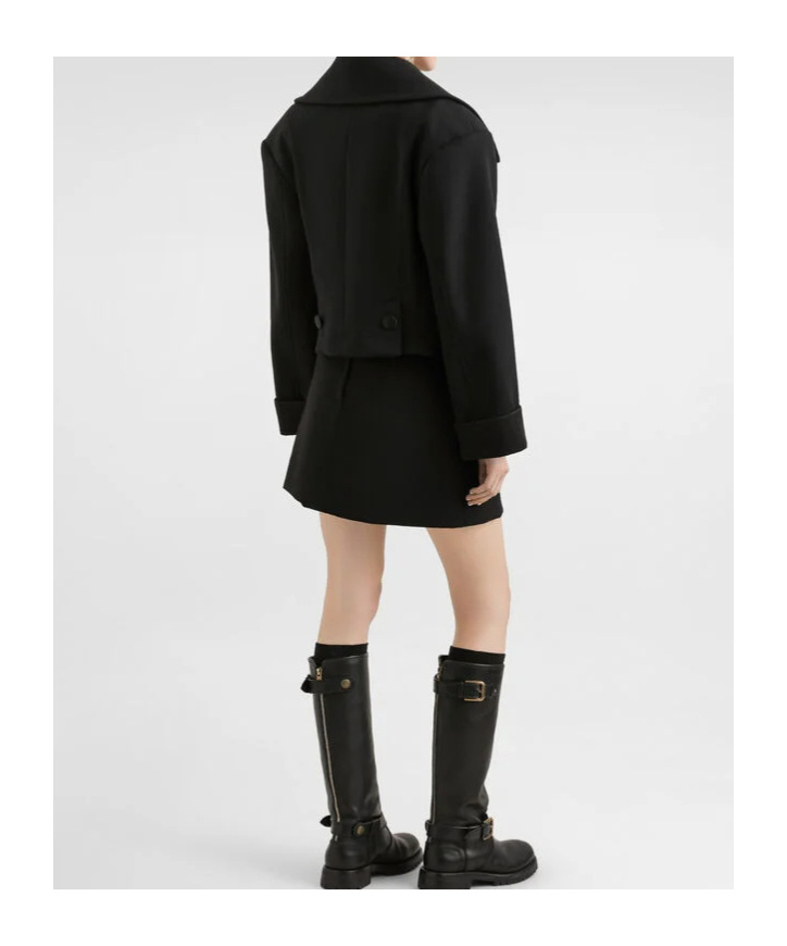 Dolce & Gabbana Double-breasted Cropped Jacket In Black