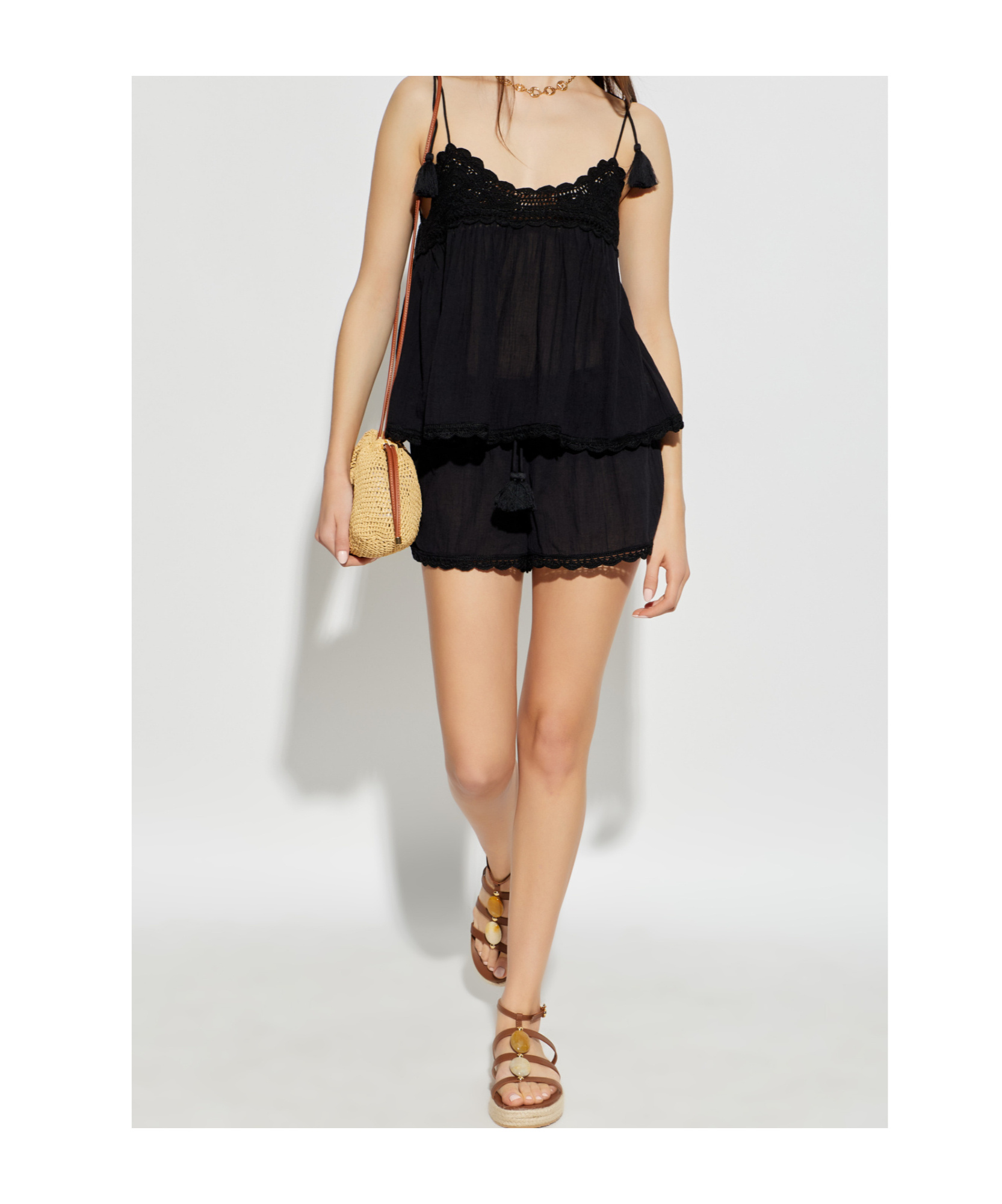 Ulla Johnson Openwork Lace Camisole In Black