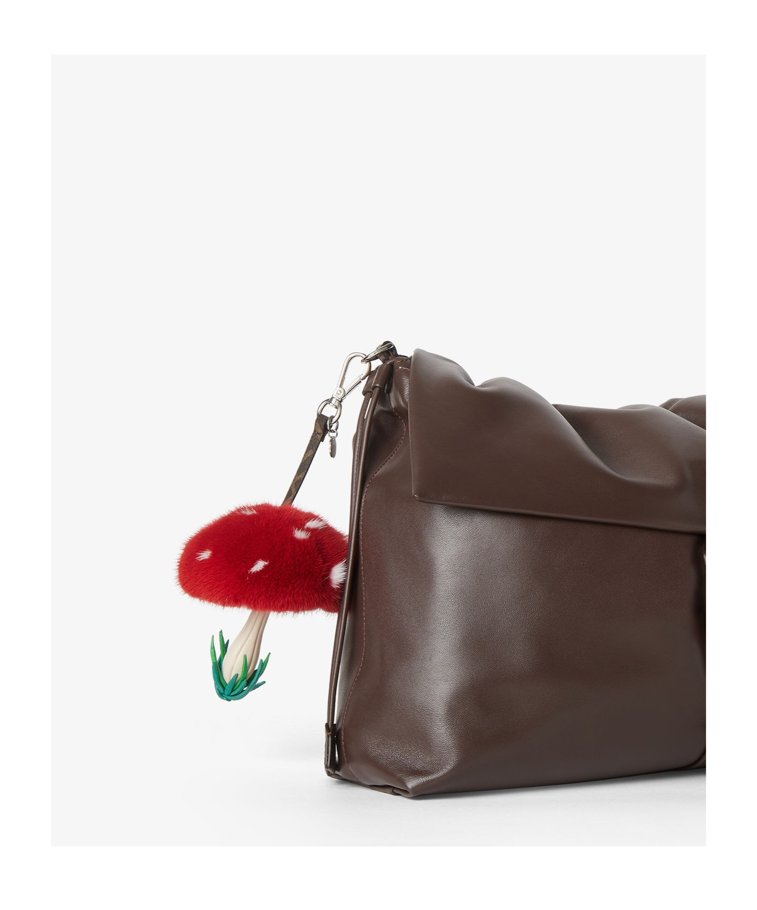 Fendi Multicolored Leather And Red Mink Charm In Red