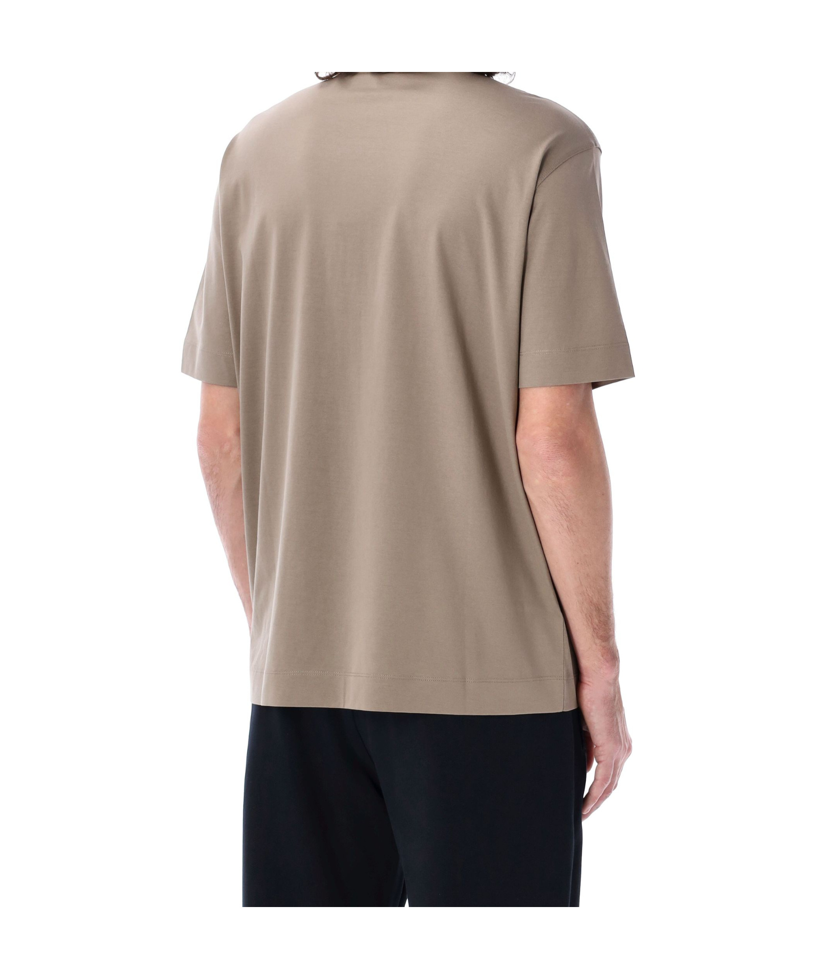 Emporio Armani Jacquard Logo T-shirt In Nude