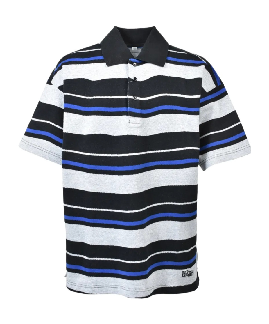 Martine Rose Ego Ss Striped Polo Shirt In Multi