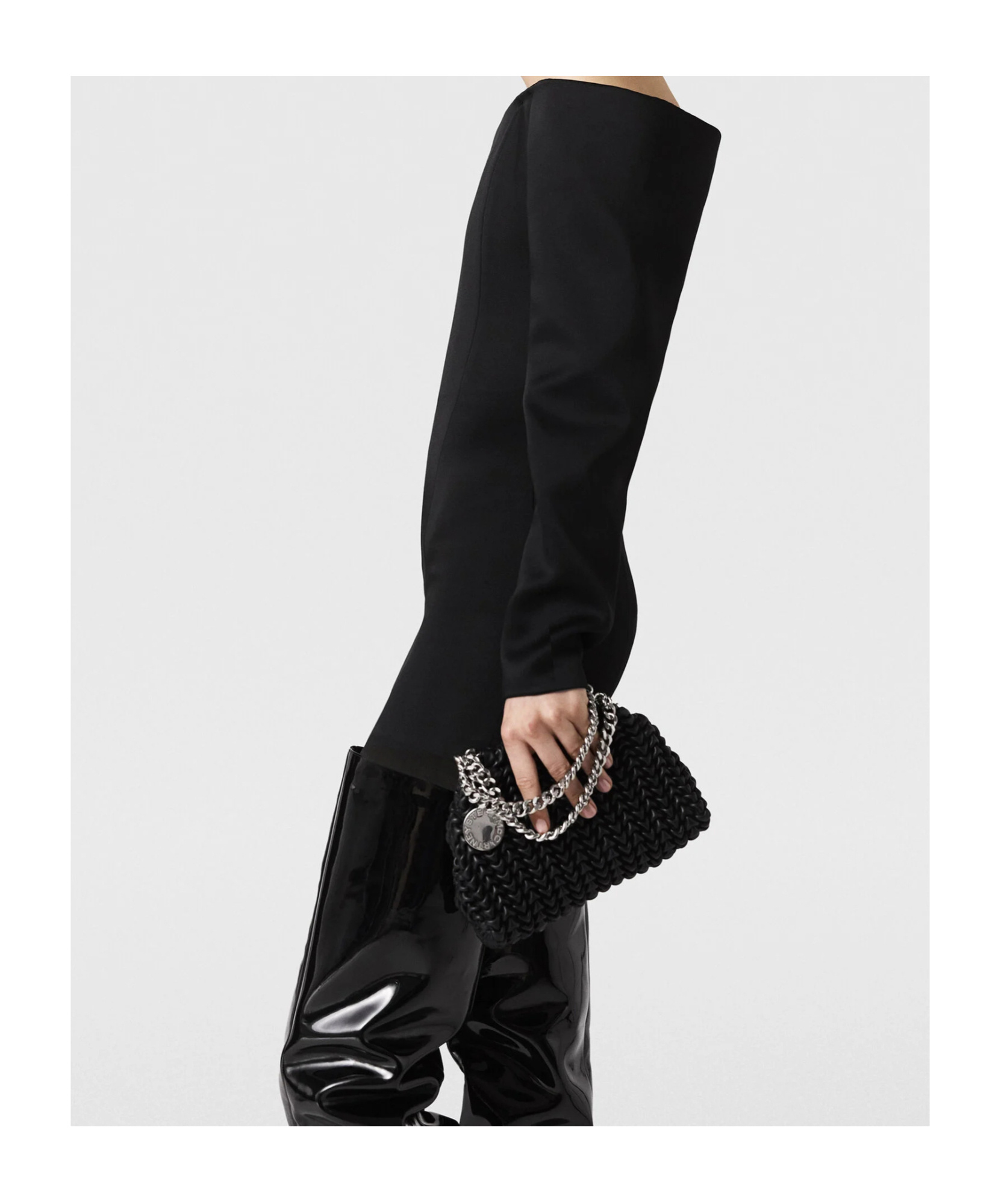 Stella Mccartney Off-the-shoulder Structured Corset Mini Dress In Black