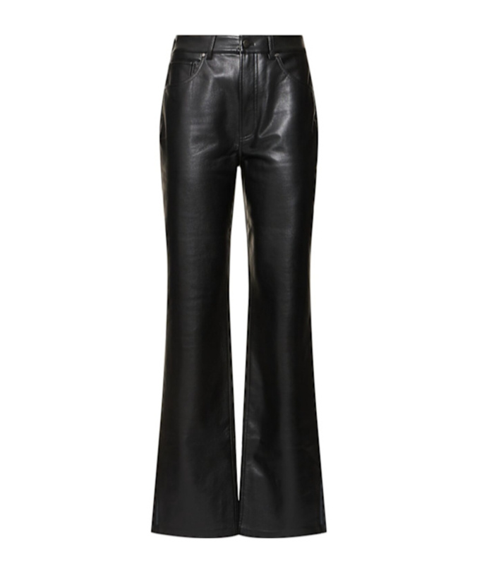 Anine Bing Roy Leather Blend Straight Pants