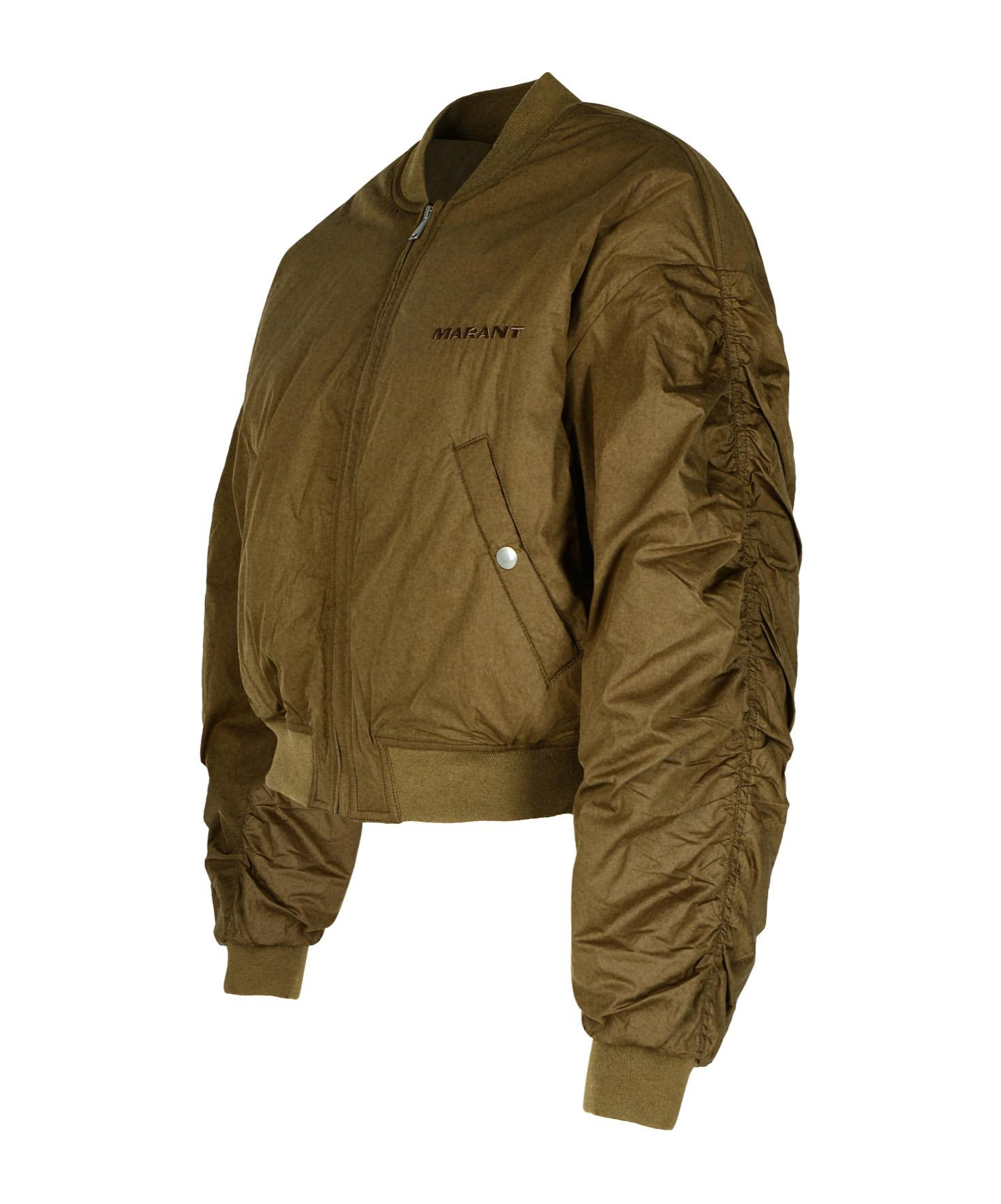 Isabel Marant Étoile Isabel Marant Etoile 'bessime' Bomber Jacket In Green Cotton Blend Women In Brown