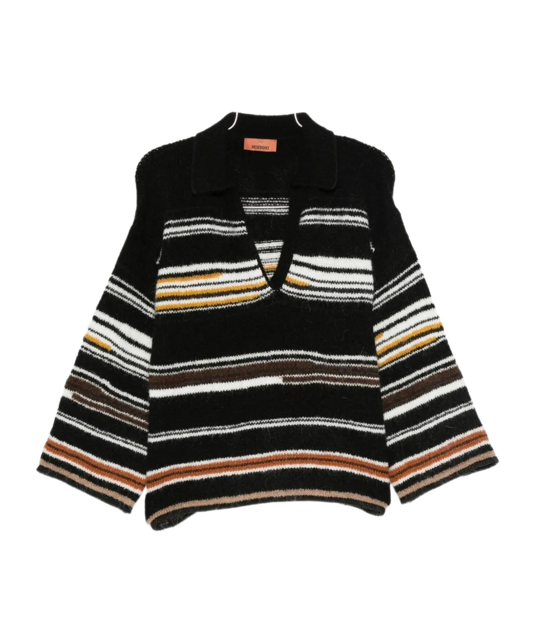 Missoni Oversized Striped Intarsia Sweater In Black
