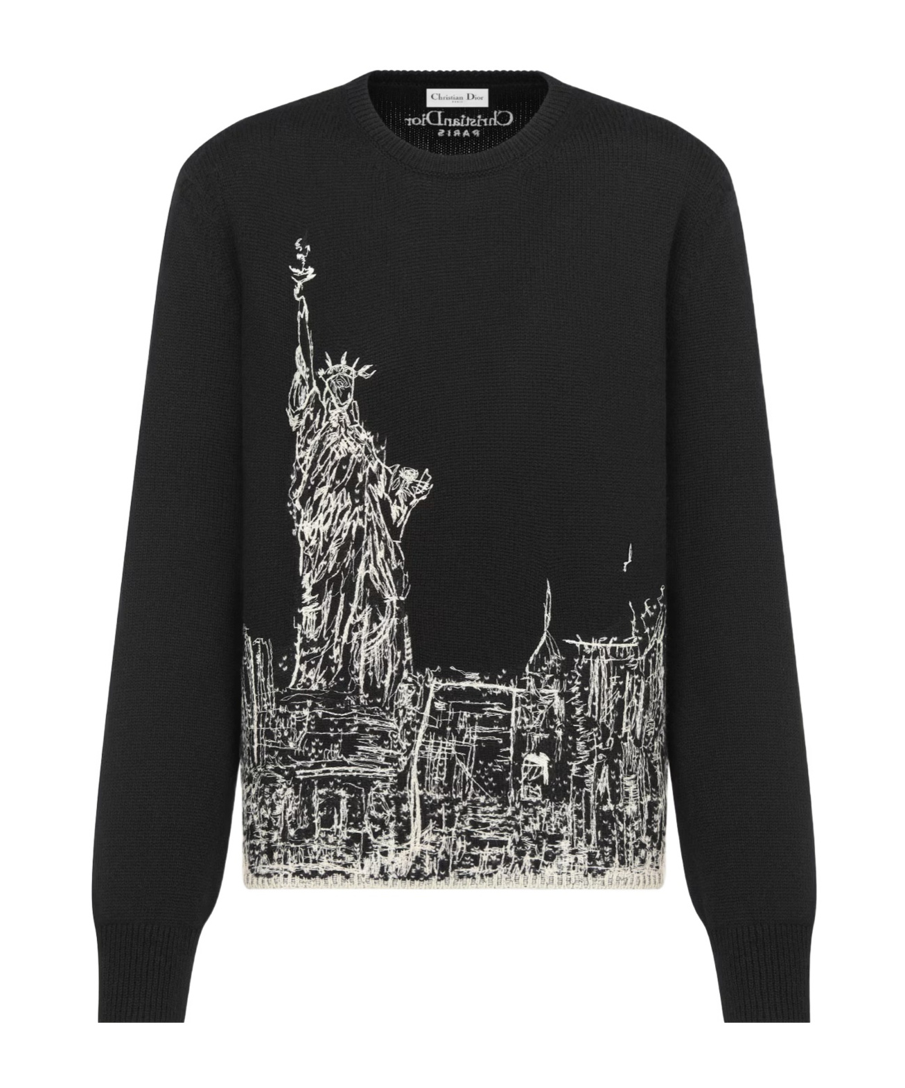Dior Pattern Cashmere Sweater In Black