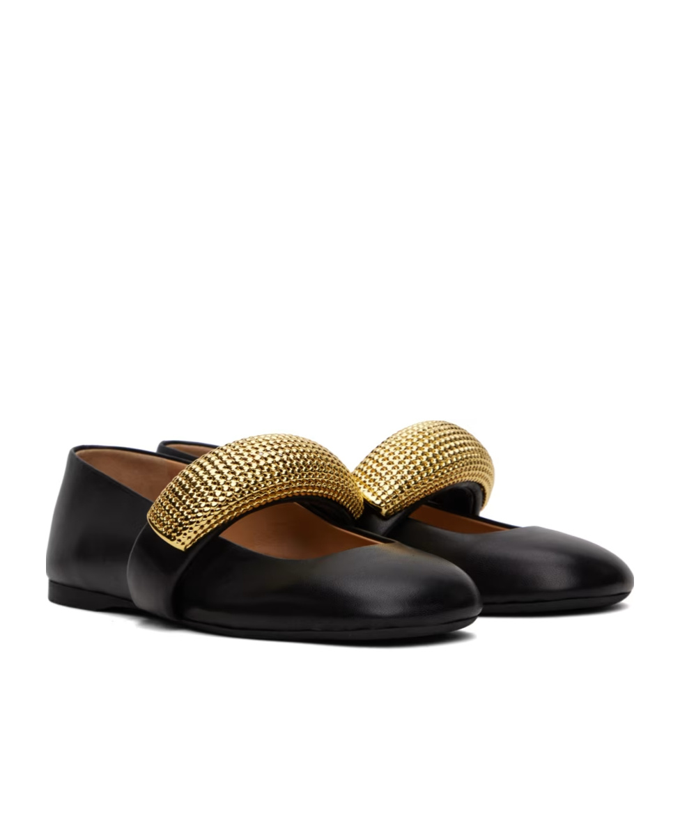 Jw Anderson Bubble Flat Ballet Shoes In Black